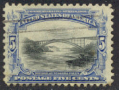 297 5c Pan-American Bridge, ultra  black, Used AVG-F #297uavg