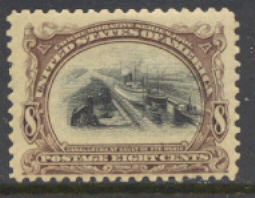 298 8c Pan-American Canal, brn violet  black, Mint NH AVG #298nhavg