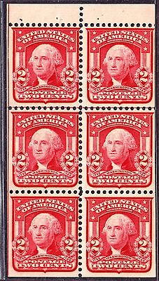 319fq 2 Wash. Booklet pane of 6, Type II Mint NH  F-VF #319fqnh