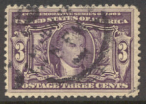 325 3c Louisiana Purchase Monroe, violet, Used Minor Defects #325usedmd