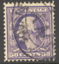 341 50c Washington violet, Perf 12, DL Wmk, Used AVG-F #341usedavg