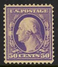 341 50c Washington  violet, Perf 12, DL Wmk, Unused OG AVG-F #341ogavg