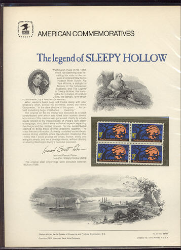 1548 10c Sleepy Hollow USPS Cat. 39 Commemorative Panel #cp039