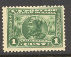 397 1c Pan-Pacific Balboa, green, Perf 12, Unused, Minor Defects #3970gmd