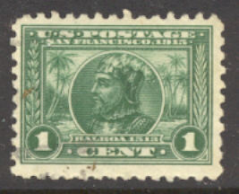 401 1c Pan-Pacific Balboa, green, Perf 10, F-VF Used #401used