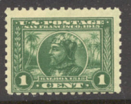 401 1c Pan-Pacific Balboa, green, Perf 10, F-VF Mint NH #401nh