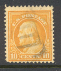416 10c Franklin, Perf 12, SL Wmk, Used Minor Defects #416usedmd