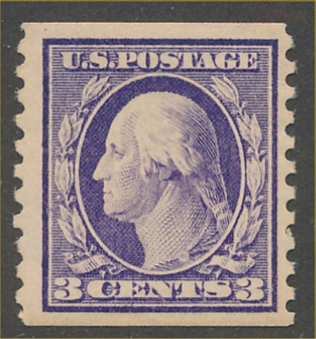 445 3c Washington Coil Flat Plate Perf 10 Violet Mint  NH Minor Defects #445nhmd