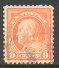 509 9c Franklin, salmon red, Used Minor Defects #509umd