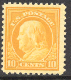 510 10c Franklin, orange yellow, Mint NH AVG #510nhav