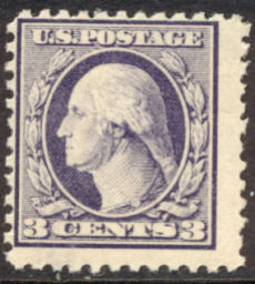 529 3c Wash,violetTy. III, Offset Printing, Mint NH Minor Defects #529nhmd