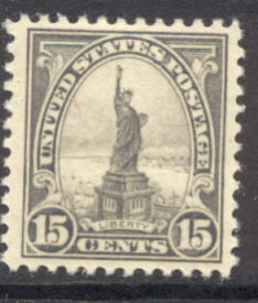 566 15c Statue of Liberty F-VF Mint, hinged #566og