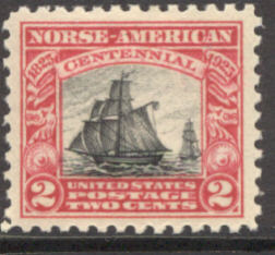 620 2c Norse-American F-VF Mint, hinged #620og