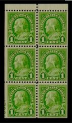 632a 1c Franklin Booklet Pane F-VF Mint Hinged #632aog