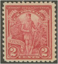 643 2c Vermont Sesquicentennial F-VF Mint, hinged #643og