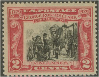 651 2c George Rogers Clark F-VF Mint, hinged #651og