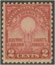 655 2c Edison,Rotary Press F-VF Mint, hinged #655og