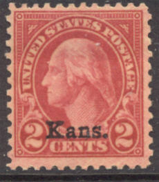 660 2c Washington Kansas Overprint F-VF Mint #660nh