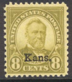 666 8c U.S. Grant Kansas Overprint F-VF Mint NH #666nh