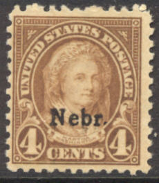 673 4c M. Washington Nebraska Overprint F-VF Mint NH #673nh
