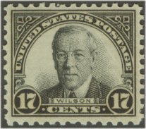 697 17c Woodrow Wilson F-VF Mint, hinged #697og
