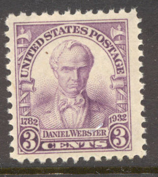725 3c Daniel Webster F-VF Used #725used