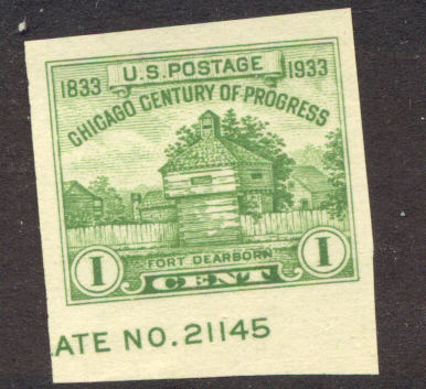 730a 1c Chicago Souvenir Sheet Single Stamp F-VF Mint NH #730anh