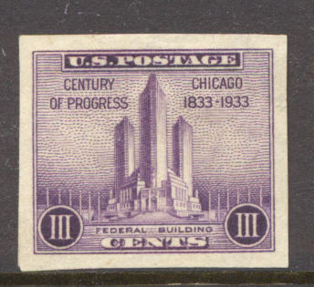 731a 3c Chicago Souvenir Sheet Single Stamp F-VF Mint NH #731anh