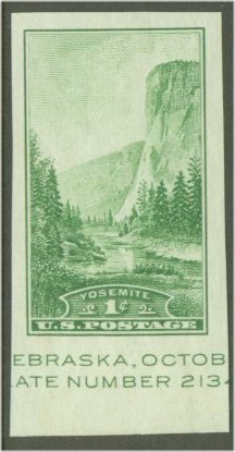751a 1c Yosemite Souvenir Sheet Single Stamp F-VF Mint NH #751anh
