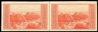 757 2c Grand Canyon Imperforate Horizontal Pair Vertical Line #757hpvg
