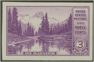 758 3c Mirror Lake Imperforate F-VF Mint NH #758nh