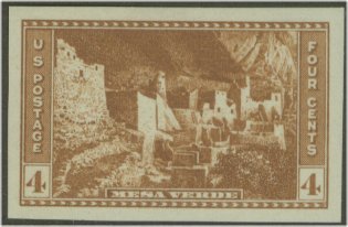 759 4c Mesa Verde Imperforate F-VF Mint NH Plate Block of 6 #759pb