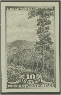 765 10c Smokey Mts. Imperforate Center Line Block #765clb