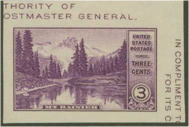 770a 3c Mirror Lake Imperforate F-VF Used #770aused