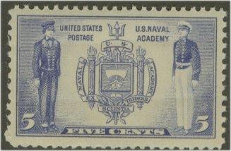 794 5c Navy Plate Block #794pb