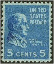 810 5c James Monroe Plate Block #810pb