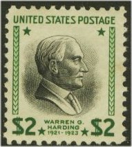 833 2 Warren Harding Mint Hinged #833og