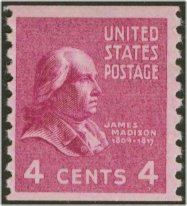 843 4c James Madison Coil F-VF Mint NH #843nh