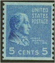 845 5c James Monroe Coil F-VF Mint NH #845nh