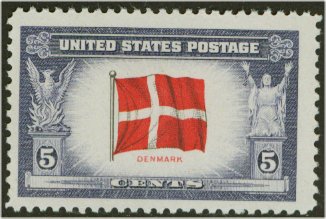 920 5c Denmark Plate Block #920pb