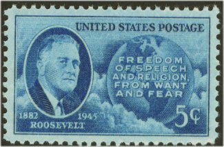 933 5c F.D.Roosevelt F-VF Mint NH #933nh