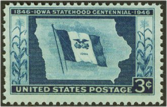 942 3c Iowa Statehood Plate Block #942pb