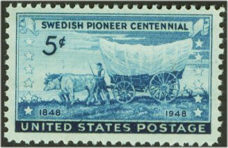 958 5c Swedish Pioneers Plate Block #958pb