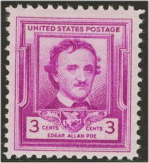 986 3c Edgar Allan Poe Used #986used