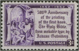 1014 3c Gutenberg Bible F-VF Mint NH Plate Block of 4 #1014pb