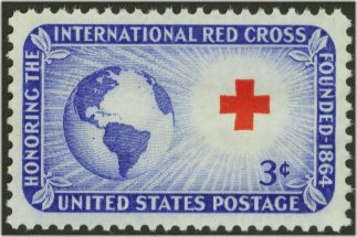 1016 3c Int'l. Red Cross F-VF Mint NH Plate Block of 4 #1016pb