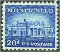 1047 20c Monticello F-VF Mint NH Plate Block of 4 #1047pb