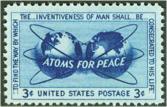1070 3c Atoms for Peace F-VF Mint NH Plate Block of 4 #1070pb