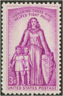 1087 3c Polio Fighters F-VF Mint NH Plate Block of 4 #1087pb