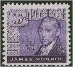 1105 3c James Monroe F-VF Mint NH Plate Block of 4 #1105pb